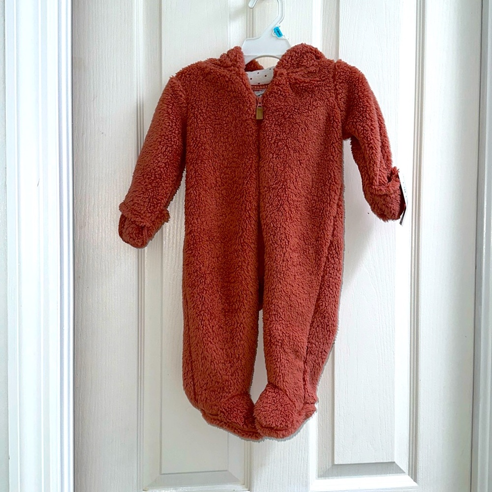 NWT Carters Pink Fleece Snow Suit Size 6 Months